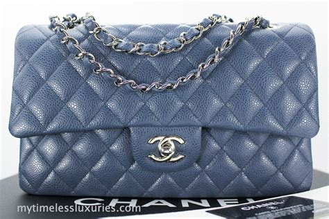 chanel 14b blue grey caviar classice|Classic .